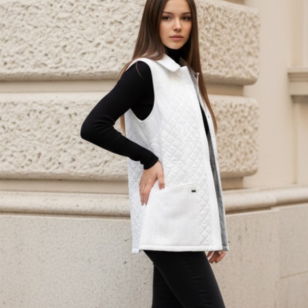 Cutter & Buck Women's Quilted Vest in White - Picture 2 of 15